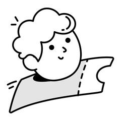 Travel ticket icon in drawing style