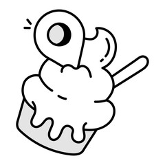 A doodle style icon of bakery location 

