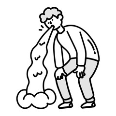 Vomiting icon in sketchy style 

