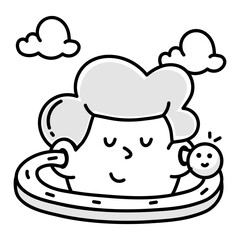 Relaxation icon in sketchy style 

