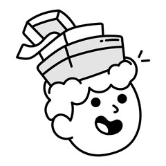 Tourist luggage icon in drawing style 