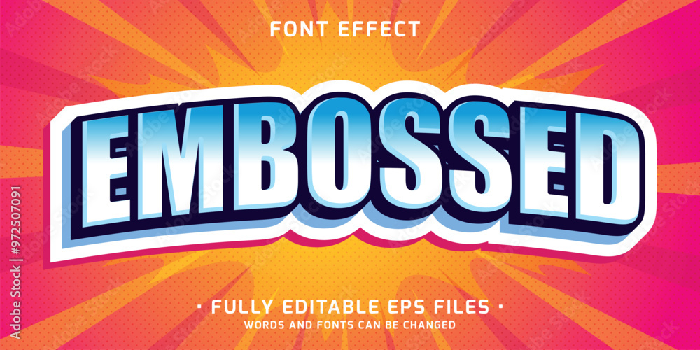 Aufkleber minimalist and 3d embossed text effect in white and vibrant background color