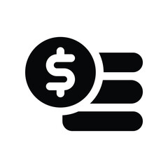 coin icon. vector glyph icon for your website, mobile, presentation, and logo design.