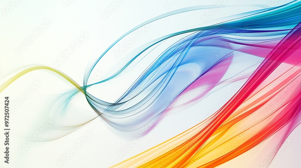 Poster abstract colorful background with flowing lines.