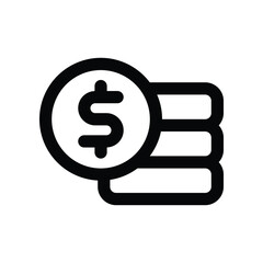coin icon. vector line icon for your website, mobile, presentation, and logo design.