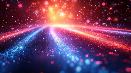 Obraz premium 3d render abstract colorful neon background spee3d of light motion blurry lines and bokeh lights digital wallpaper