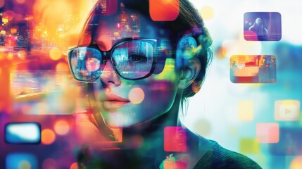 Social Media visuals related to social media engagement, the spread of misinformation on social media, the dissemination of false information and its consequences on society.