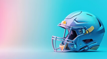Fototapeta premium Futuristic football helmet with integrated sensors and heads-up display