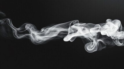 Fototapeta premium clouds on black background, White cloud isolated on black background, smoke steam isolated black background