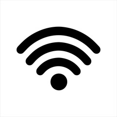 Black wi fi icon or wi fi symbol silhouette vector illustration design on white background.