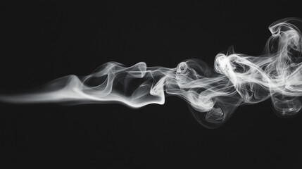 Fototapeta premium Smooth abstract smoke , Set of different clouds of smoke on black. Abstract smoke on a dark background.