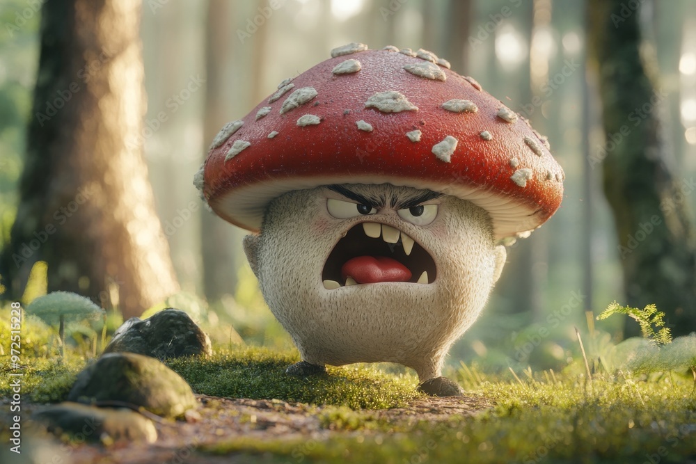 Poster monster created with ai generative technology in the form of a fantasy cartoon character