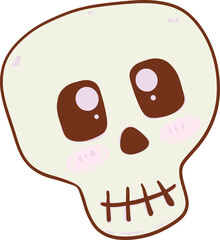 cute Skull hand drawn in vector file for Halloween decoration. 