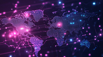 Obraz premium world map. Highly detailed map of the detailed borders of all countries in blue colors.