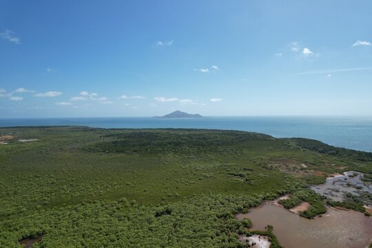 Aerial photo of Saibai Island Queensland Australia