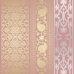 wedding card design, traditional paisley floral pattern , royal India	