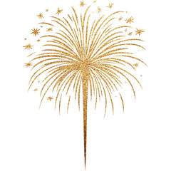 Fototapeta premium Gold Glitter Firework Illustrations Festive Celebration Design
