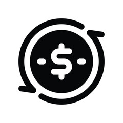 money flow icon. vector glyph icon for your website, mobile, presentation, and logo design.