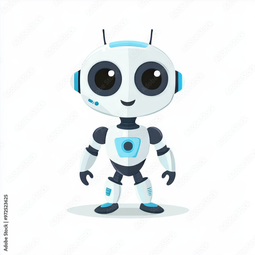 Poster a robotic drone isolated from the surrounding real world. a modern robot computer with digital glowi