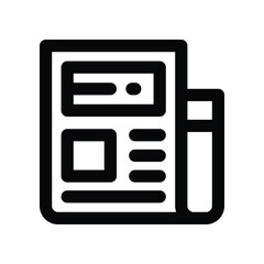 newspaper icon. vector line icon for your website, mobile, presentation, and logo design.
