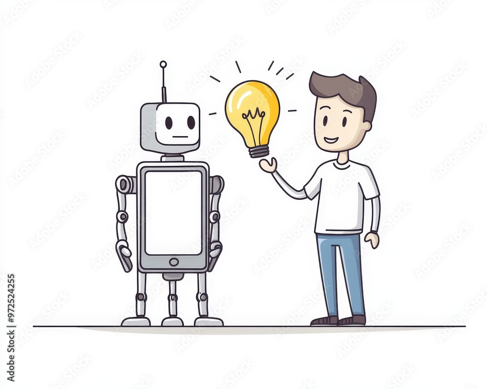 Poster using ai chat bot, answering questions online, solving problems using phone messenger. android suppo