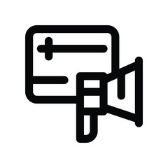 video marketing icon. vector line icon for your website, mobile, presentation, and logo design.