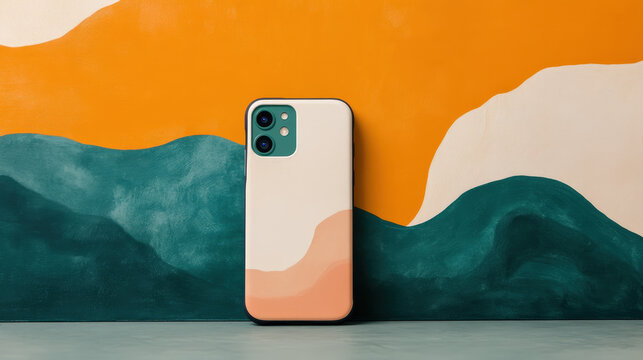 Flat icon of a phone on a table, representing digital communication technology