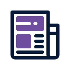 newspaper icon. vector dual tone icon for your website, mobile, presentation, and logo design.