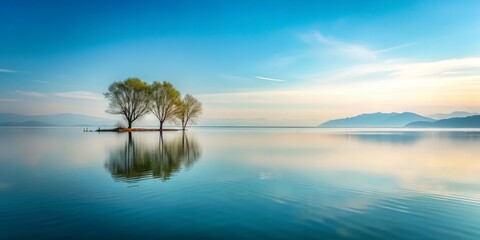 Softly bleached hues of seafoam and misty morning skies blend with gentle shades of aqua and pale blue,