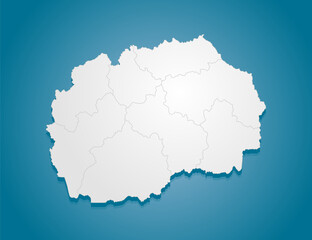 Fototapeta premium Creative map North Macedonia divided on regions