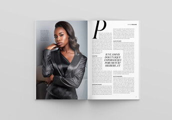 Open Spread Magazine Mockup