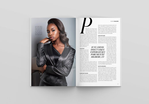 Open Spread Magazine Mockup