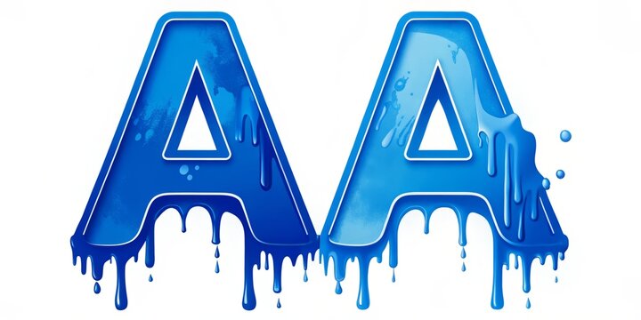 the blu& wht lgo wth drppng pnt effct fturng llcrse "a" nd "t"