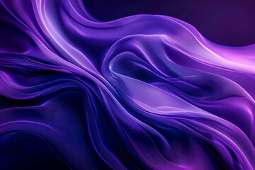 Obraz premium Fluid abstract purple and blue fabric waves creating a smooth and flowing visual