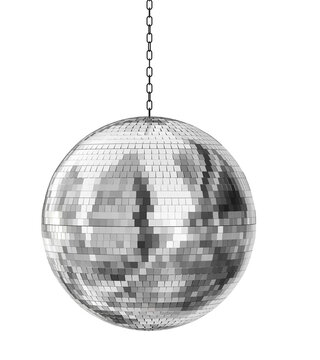 Disco ball isolated on white background - 3D rendering