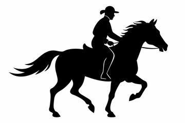 Horse rider vector silhouette,horse illustration