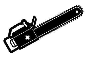 Chainsaw silhouette, Lumberjack icon, Chainsaw vector illustration