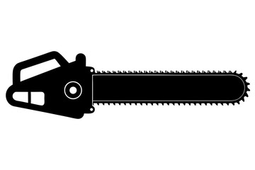 Chainsaw silhouette, Lumberjack icon, Chainsaw vector illustration