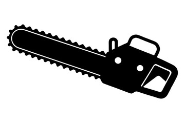 Chainsaw silhouette, Lumberjack icon, Chainsaw vector illustration