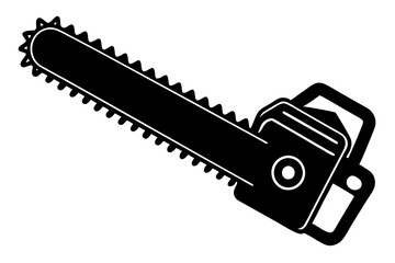Chainsaw silhouette, Lumberjack icon, Chainsaw vector illustration