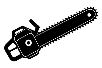 Chainsaw silhouette, Lumberjack icon, Chainsaw vector illustration