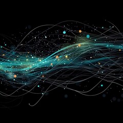 Obraz premium Abstract Neon Lights Dance in the Night Sky.