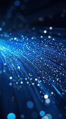 Abstract Blue Light Streaks A Digital Universe of Possibilities.