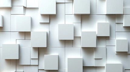 Obraz premium 3d render loop vertical video of abstract minimal white background twisting geometric shapes spin rotating deck of square blank cards