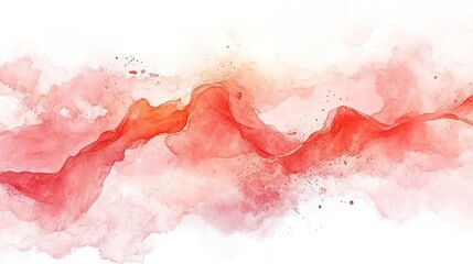 Vibrant coral and orange watercolor background - Bright fiery red abstract organic texture with bold splatters, ideal for energetic summer designs like beach party flyers, tropical branding