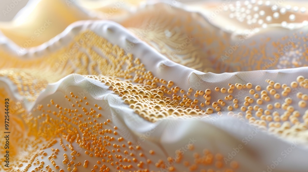 Aufkleber 3D rendering of skin layers and microstructure detail Close-up photo with clean background