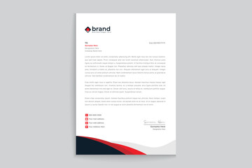 Red color letterhead design