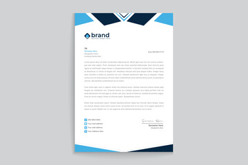 Blue and black letterhead design