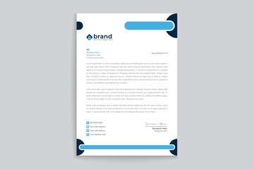 Blue and black letterhead design