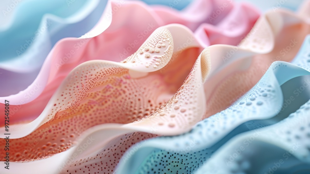 Aufkleber 3D rendering of skin layers and microstructure detail Close-up photo with clean background